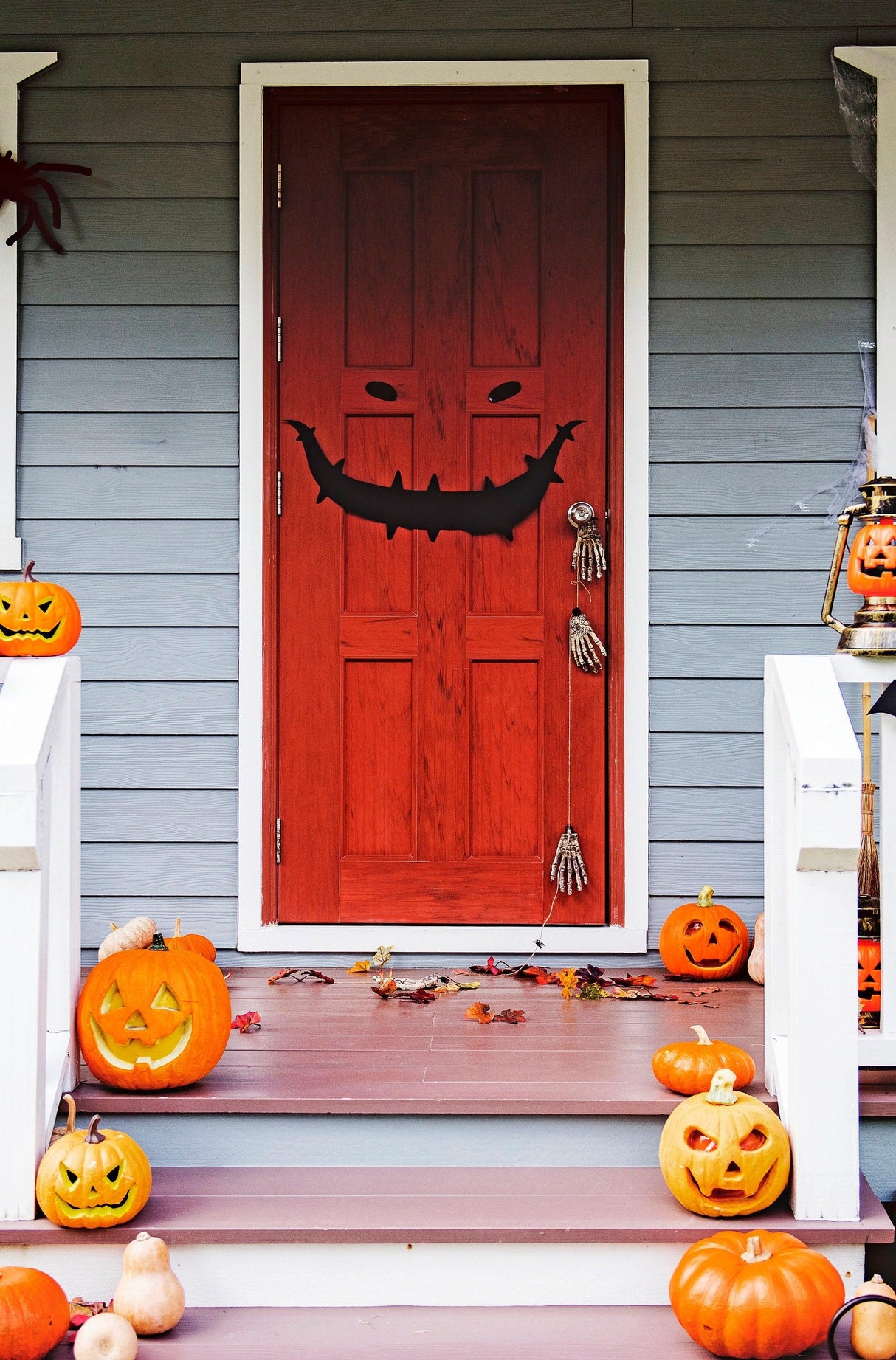 Halloween Scarry Smile Door Decal - Monster Smily Face Sticker