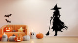 Wicked Witch Silhouette aknakleebis – Halloweeni nõiavarju kleebis