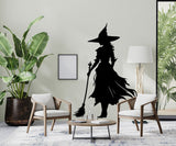 Wicked Witch Silhouette aknakleebis – Halloweeni nõiavarju kleebis