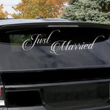 50% OFF - Just Married Car Vinyl Wedding Sticker - Window Glass Gift Stick Quote Vehicle Decal - Couple Bridal Removable White Sign Mural