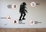 Creative Scuba Diver Silhouette seinakleebis – tulekustuti sügavsukeldumiskujundus