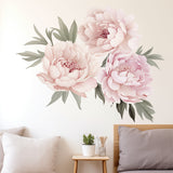 Lush Watercolor Peony Wall Decals - Vibrant Bloom Peel and Stick Adhesives