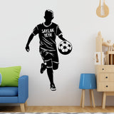Custom Name Football Player Wall Sticker - Personalized Home Decor