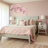 Pink Cherry Blossom Tree Branch Wall Decal - Serene Nursery Vinyl Corner Sticker