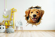 3D Cute Puppy Wall Sticker - Nursery Room Decor with Broken Dog Illusion Effect - Decords