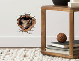 3D Mouse Hole Wall Sticker - Realistic Mouse Peeking from Mousehole Decal for Whimsical Room Decor