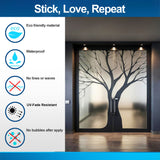 Frosted Black Tree Silhouette Decal for Glass Door - Contemporary Privacy Frosting Sticker Film with Etched Leafless Tree Design for Window