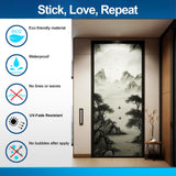 Contemporary Smoky Glass Door Sticker - Abstract Gradient Transparency Glass Wall Decal for Privacy and Decor