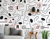 Modern Black Wall Stickers - Dynamic Line Art Decals for Stylish Interior - Decords