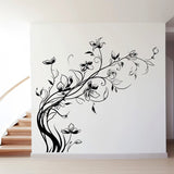 Elegant Flowers Wall Decals - Nature Vinyl Stickers Set for Living Room