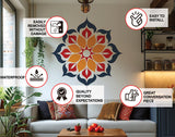 Vibrant Mandala Wall Sticker - Removable Vinyl Decal for Meditation and Yoga Space