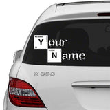 Custom Text Vinyl Sticker - Made  Personalized Your Name Word Header Clear Decal - Decords