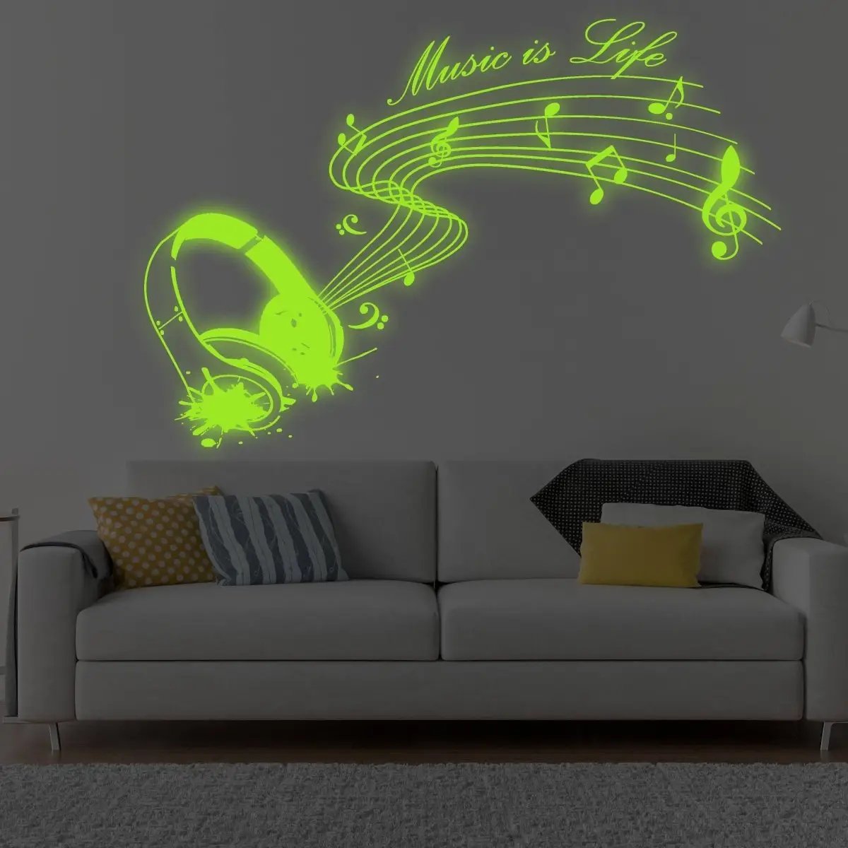 IllumiNote: Glow-In-The-Dark Music Wall Sticker - Decords