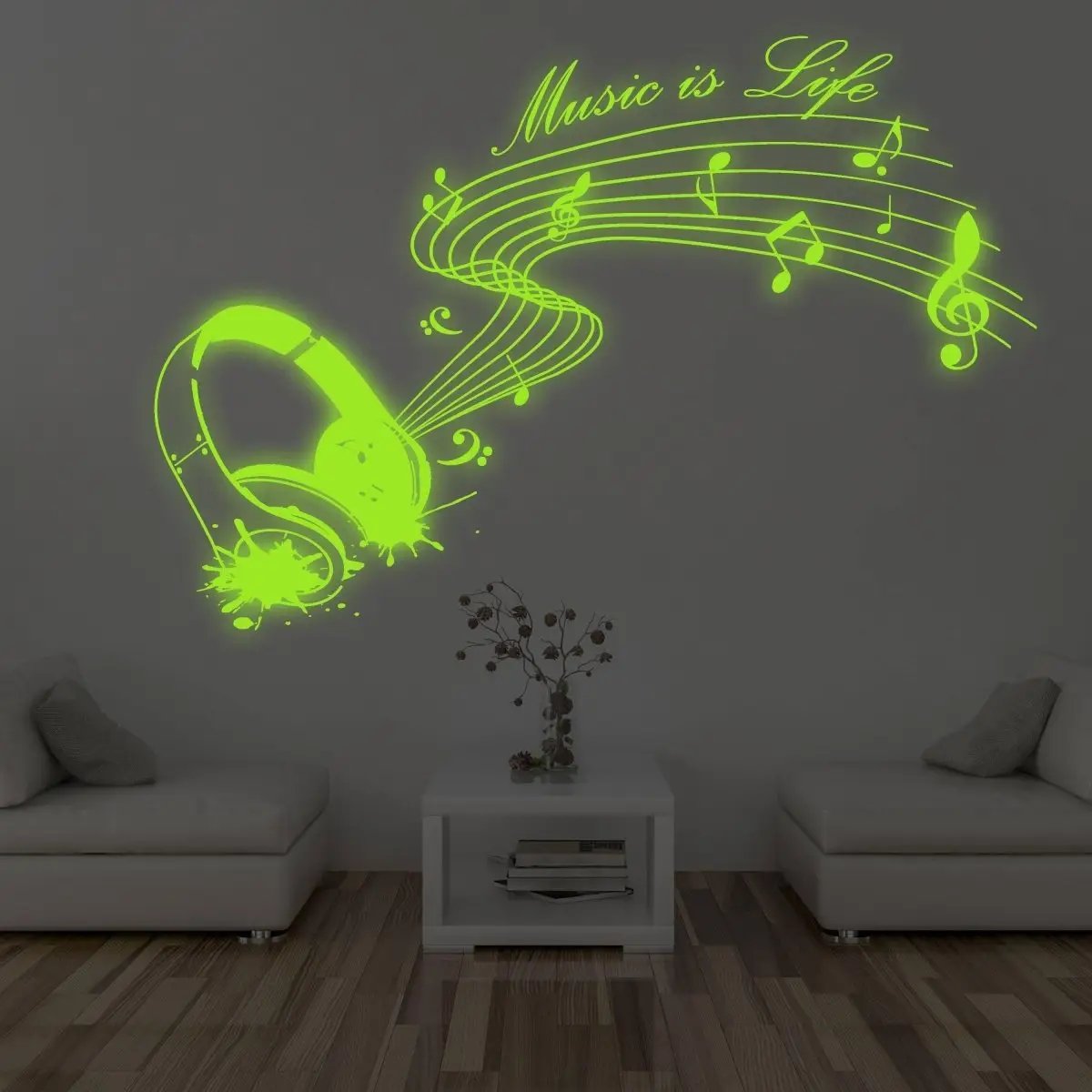 IllumiNote: Glow-In-The-Dark Music Wall Sticker - Decords