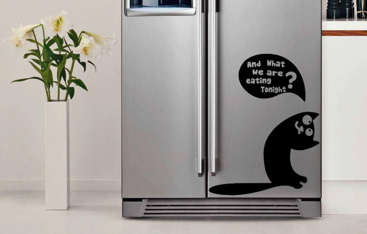 Kitchen Fridge Fun Vinyl Sticker - Whimsical Die Cut Set for Food Refrigerator Door - Decords
